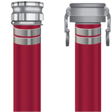 Heavy-Duty Red Water Discharge Hose for Industrial Applications | 2" x 50' PVC Tube & Cover, TEXTILE Reinforcement, -5°F to 170°F, 150 PSI - 1010-200-0600-AL-CXE